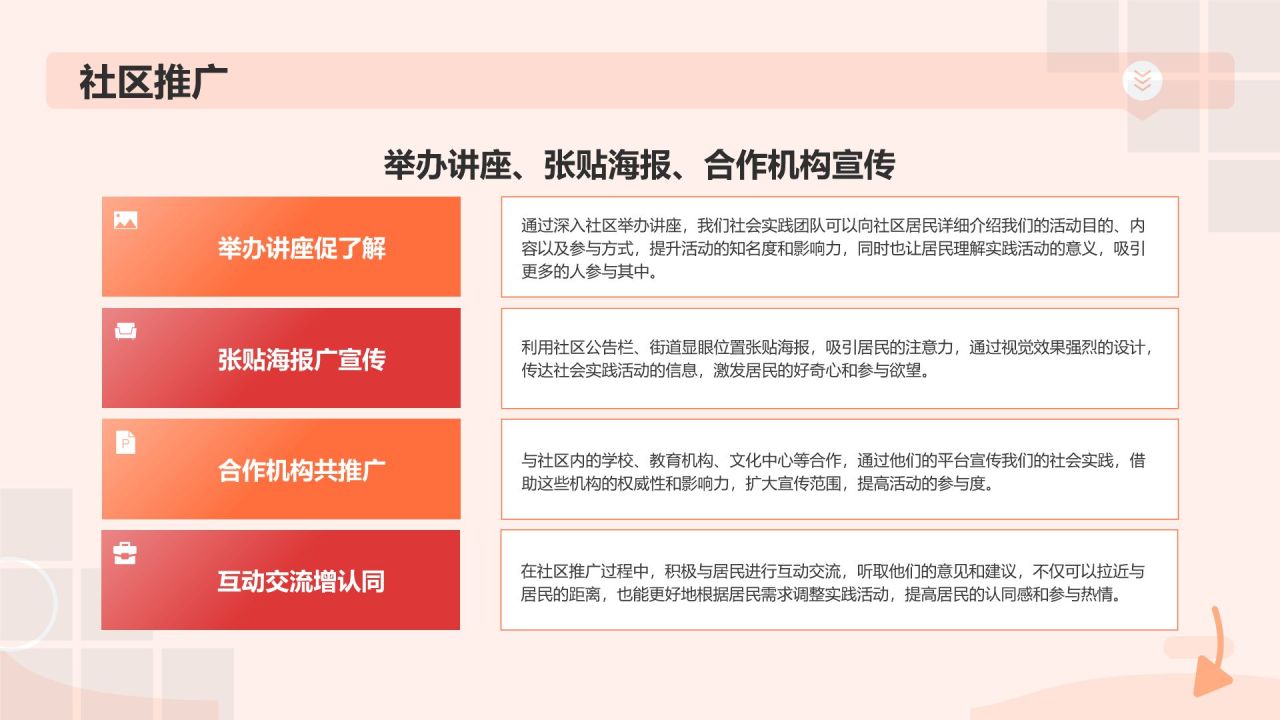 橙色插画风暑期社会实践:实践促成长,服务献真情PPT模板