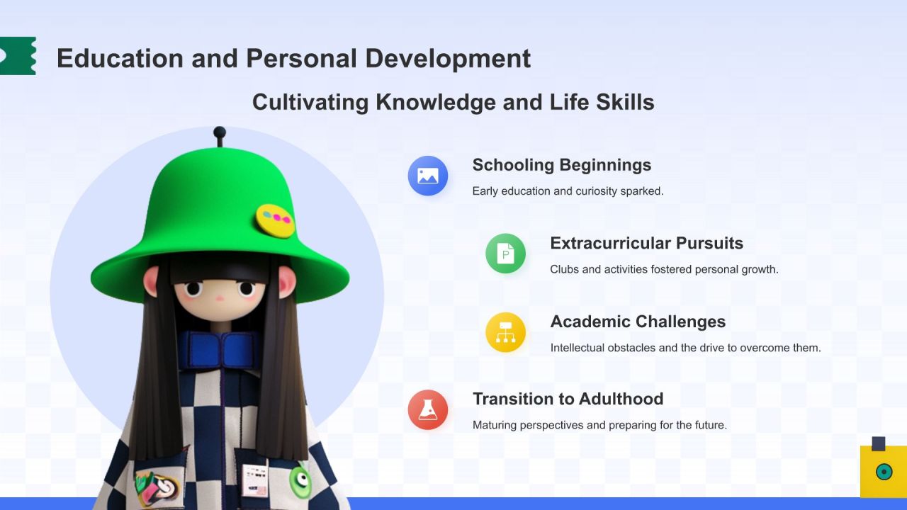 蓝色3D风英文自我介绍PPT模板