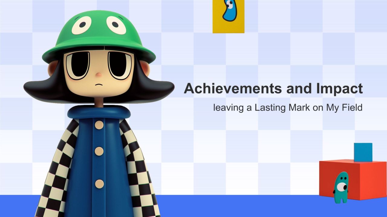 蓝色3D风英文自我介绍PPT模板