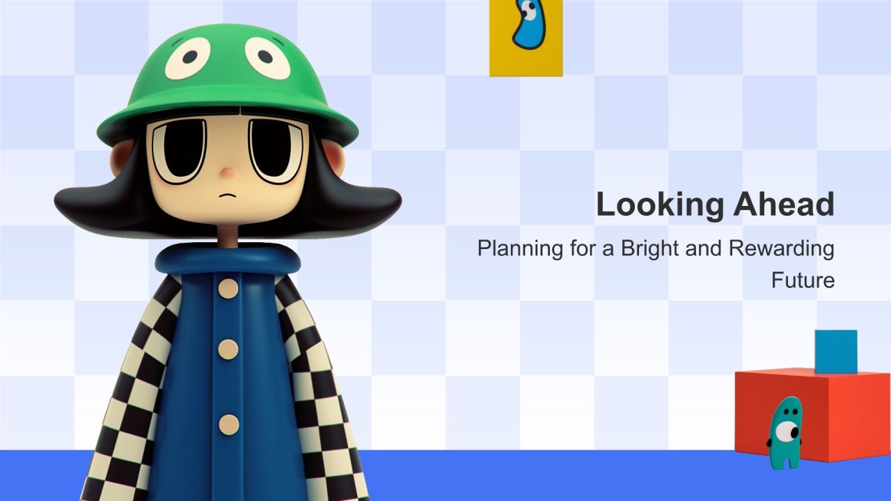 蓝色3D风英文自我介绍PPT模板