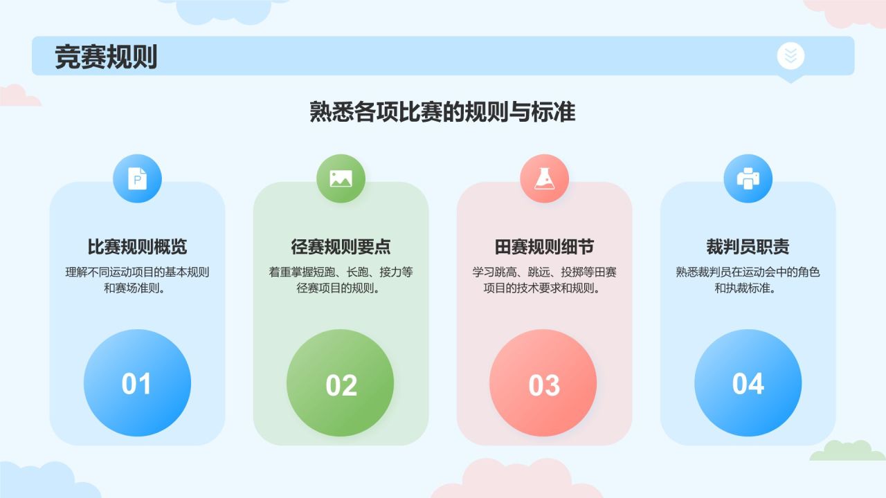 绿色卡通风校园运动会活动PPT模板