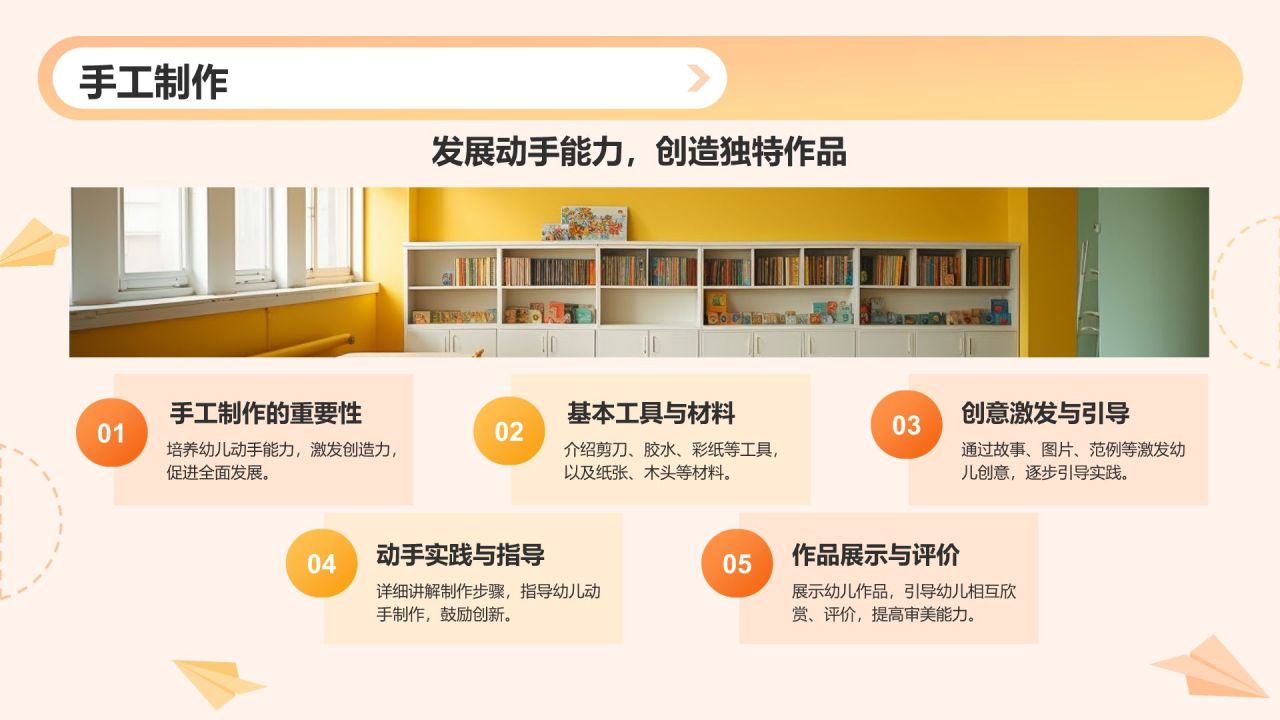 橙色3D风学前教育教学课件PPT模板