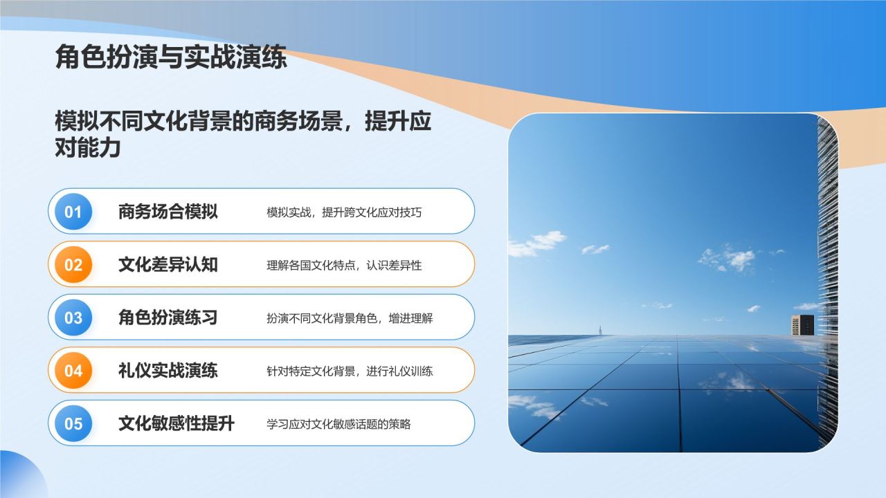 蓝色商务风商务礼仪培训PPT模板