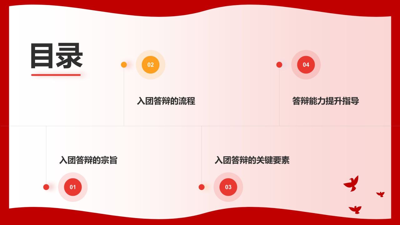 红色党政风入团答辩PPT模板
