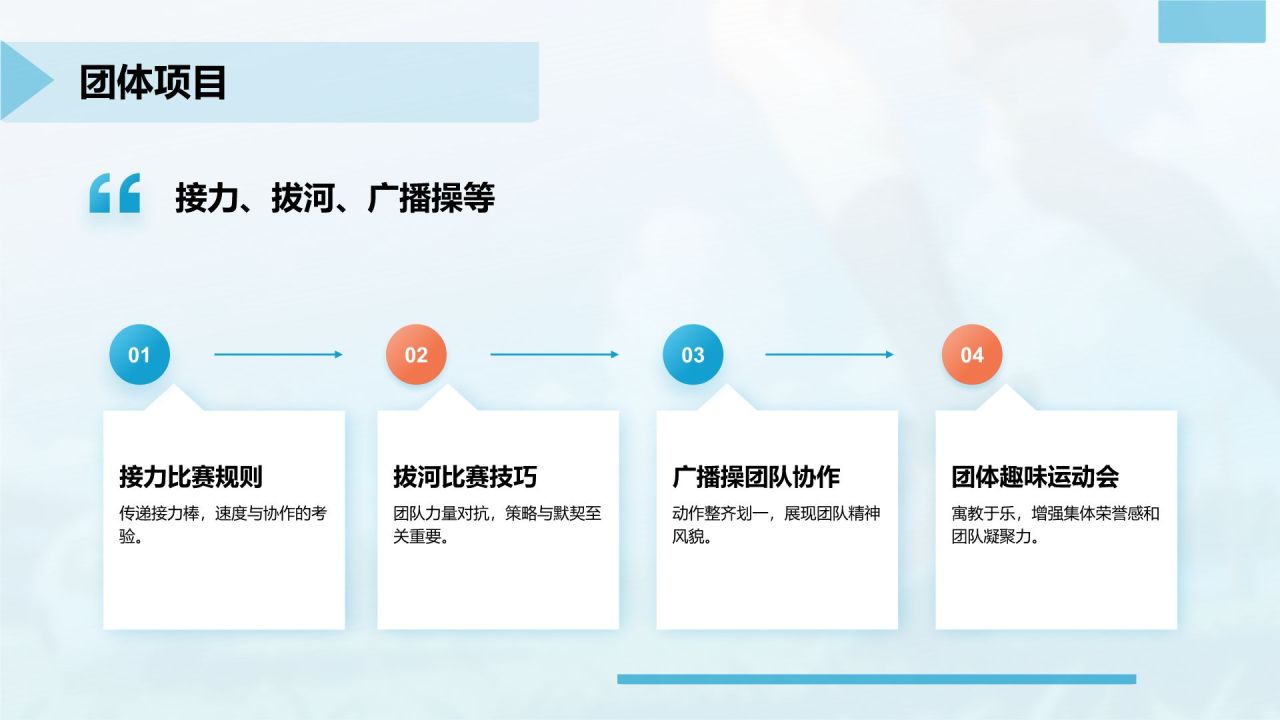 蓝色商务风校园运动会PPT模板