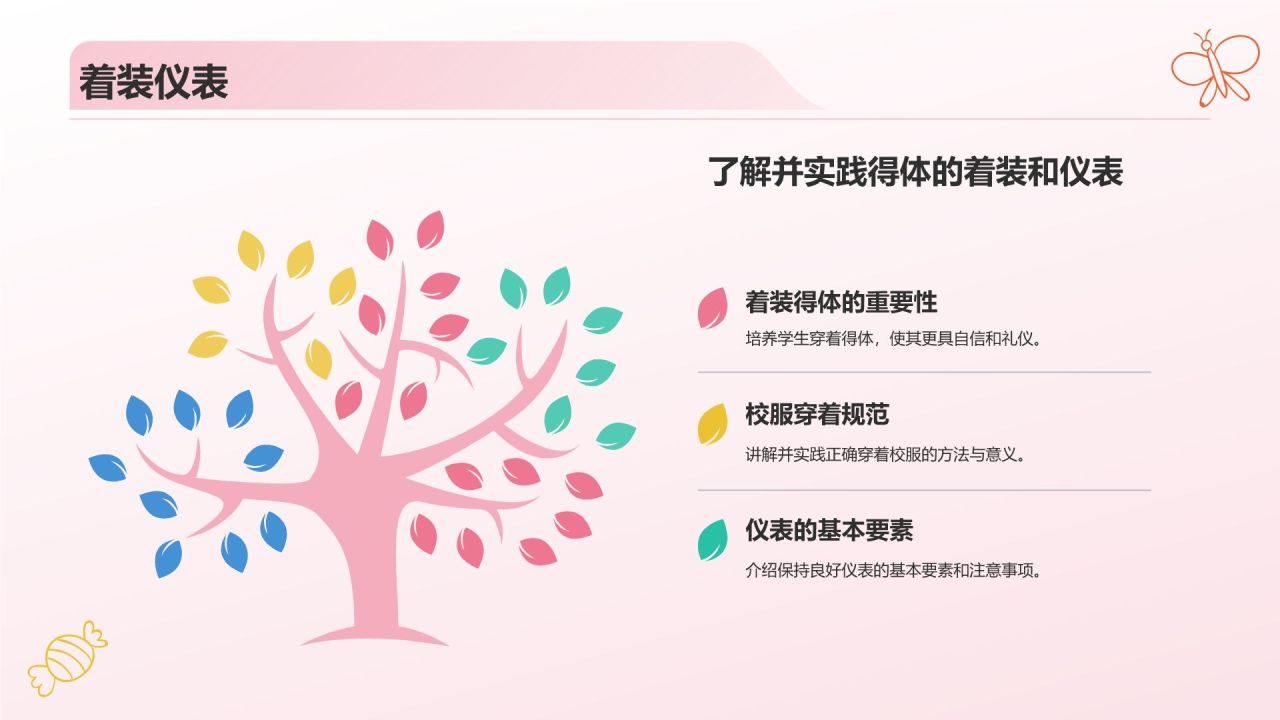 红色插画风小学生文明礼仪教育PPT模板