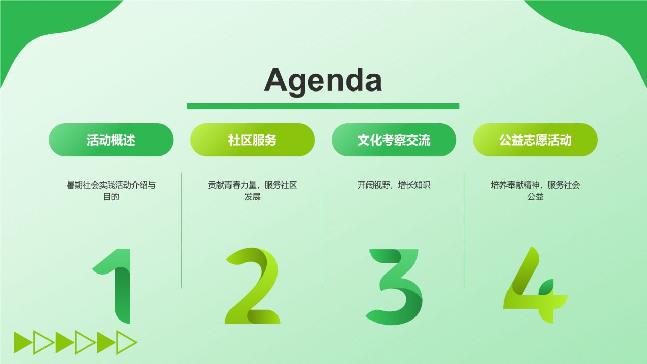 绿色插画风暑假社会实践PPT模板