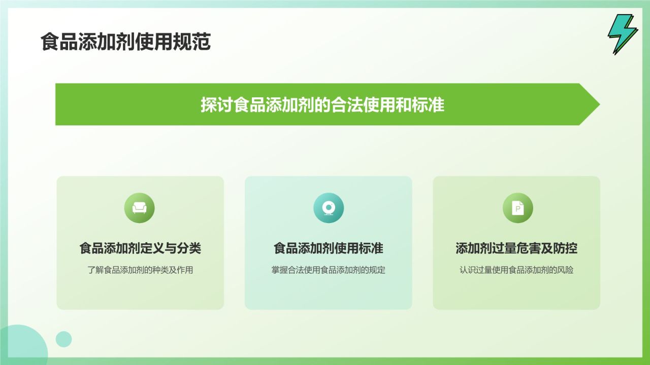 绿色插画风关注食品安全健康问题PPT模板