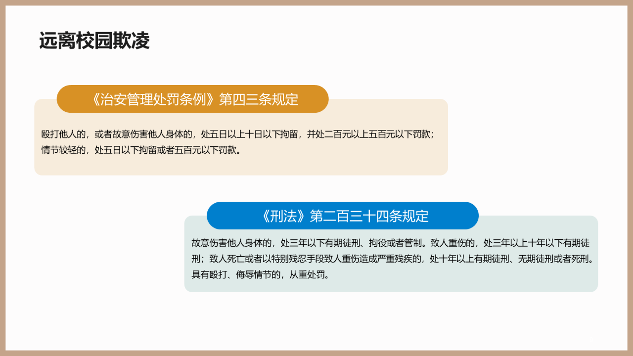 远离校园欺凌法制教育PPT
