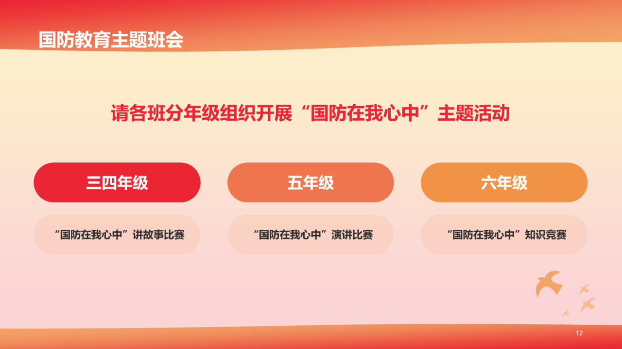 红色天安门插画我爱我的祖国国防教育PPT