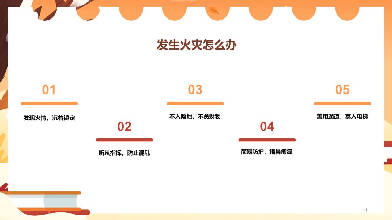 橙色寒假安全教育主题PPT