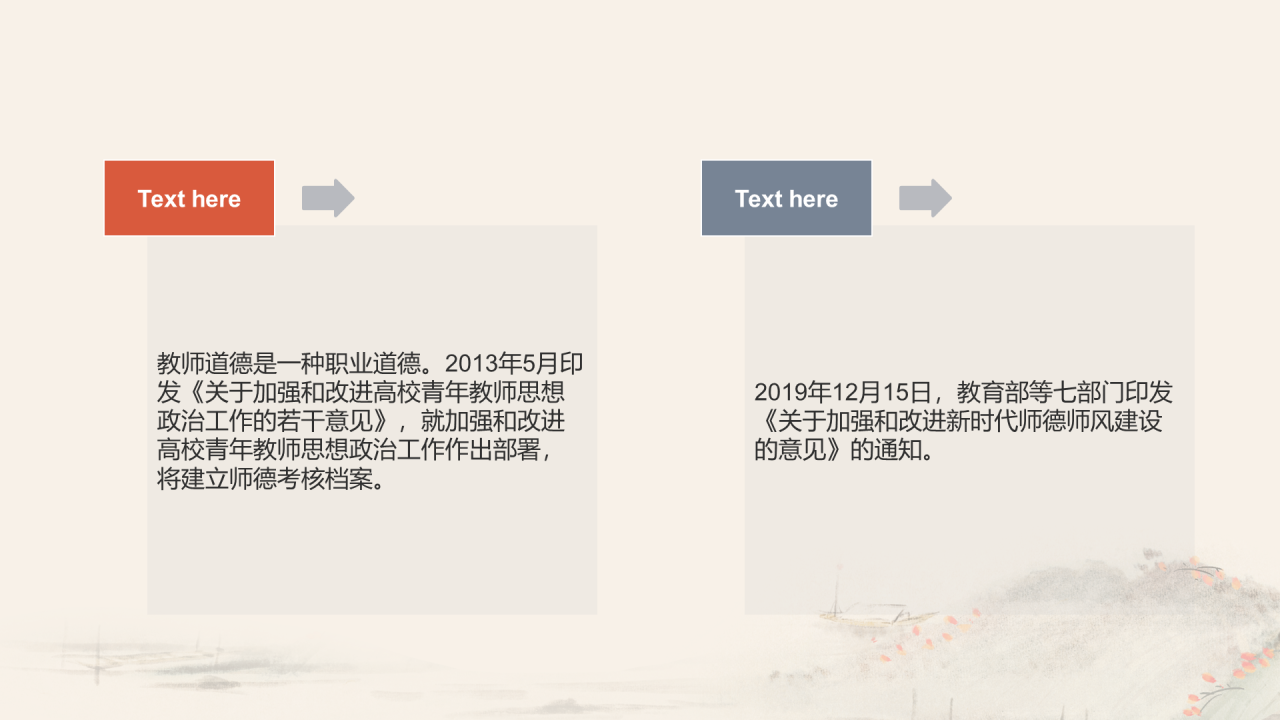 红色复古师德国风教育培训PPT案例