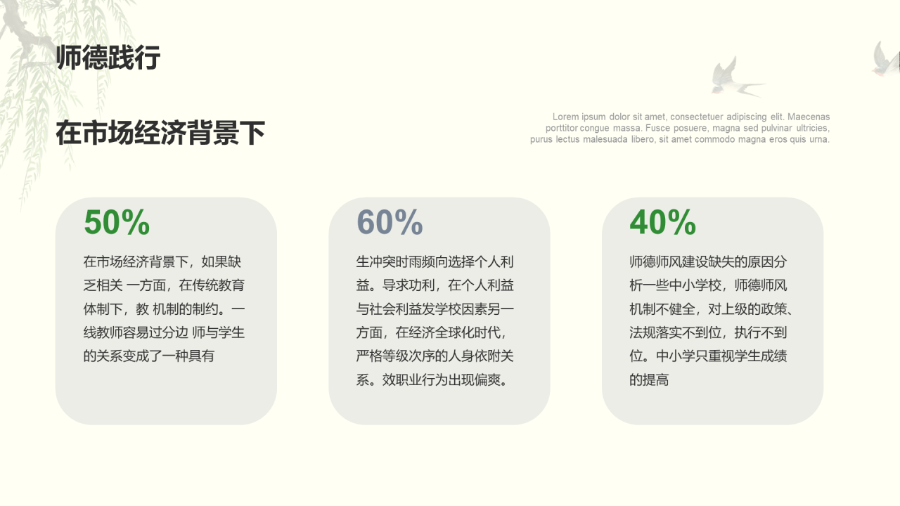 绿色国风师德教育培训课件PPT案例