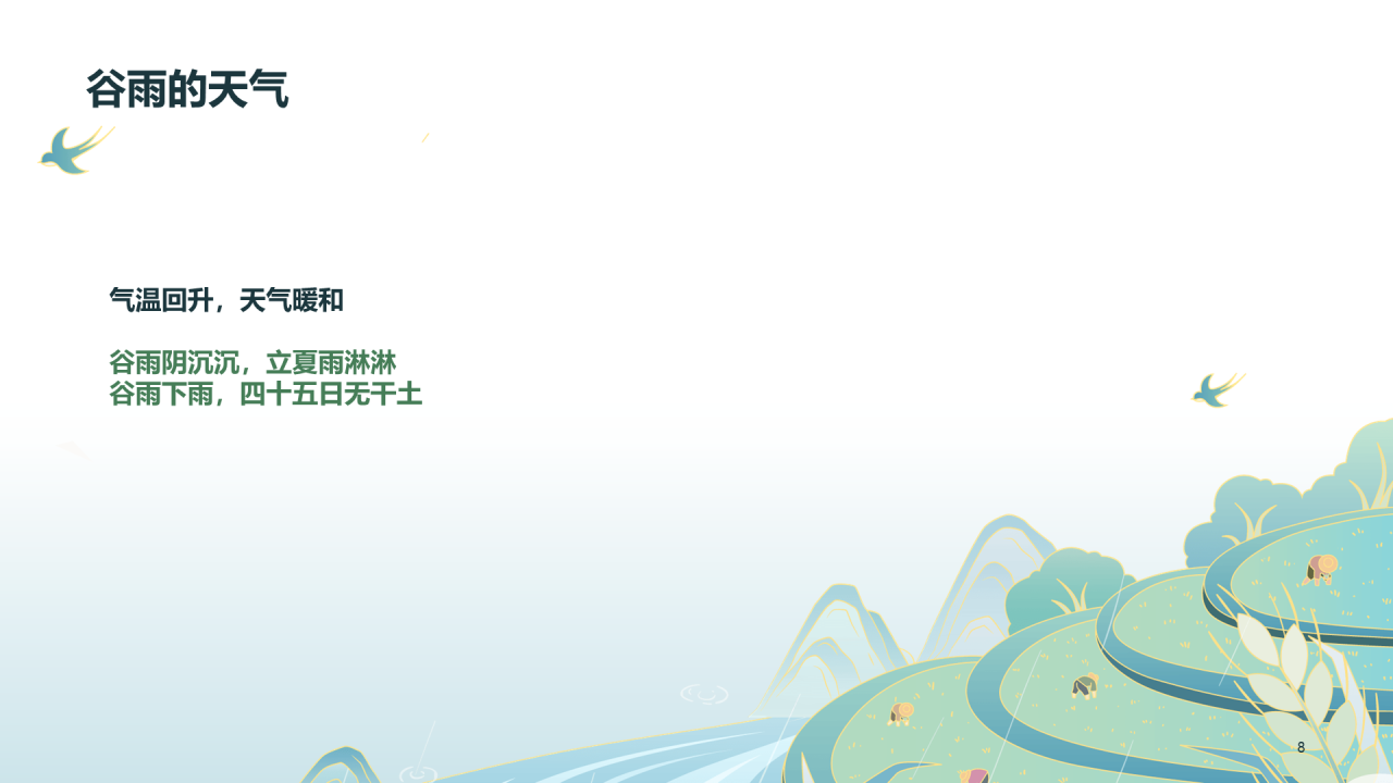 绿色清新谷雨节气PPT