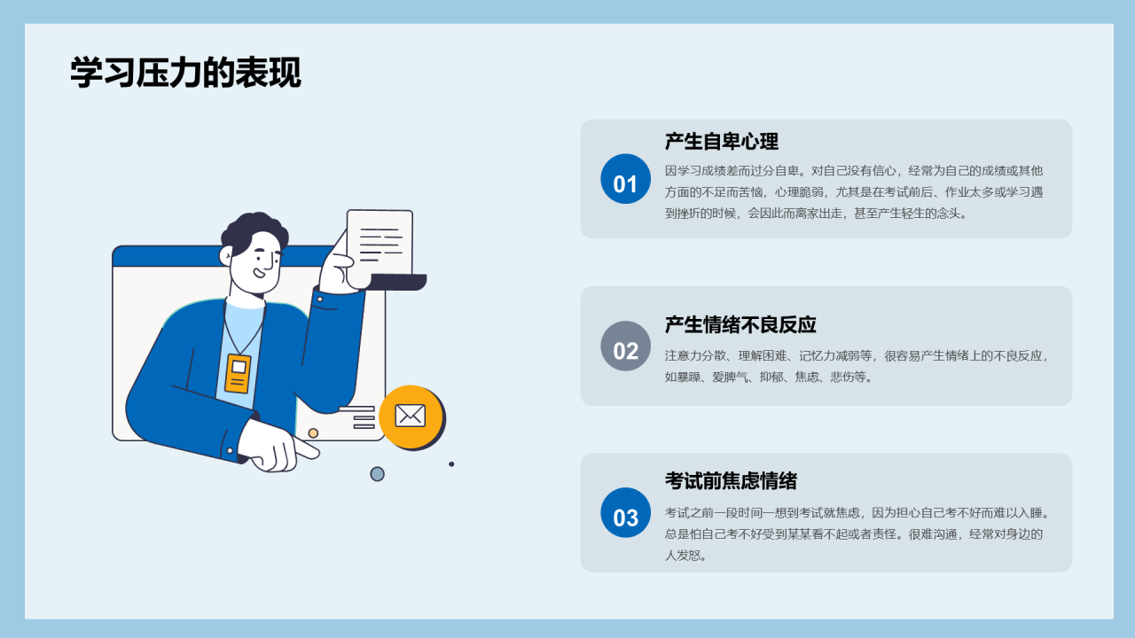 蓝色清新高考放松身心轻松学习PPT