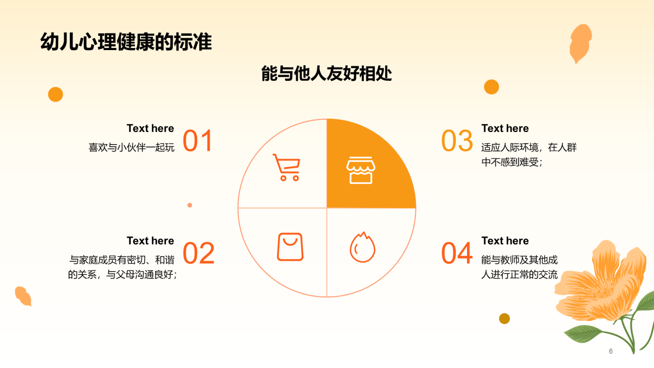 黄色温馨幼儿心理健康教育PPT