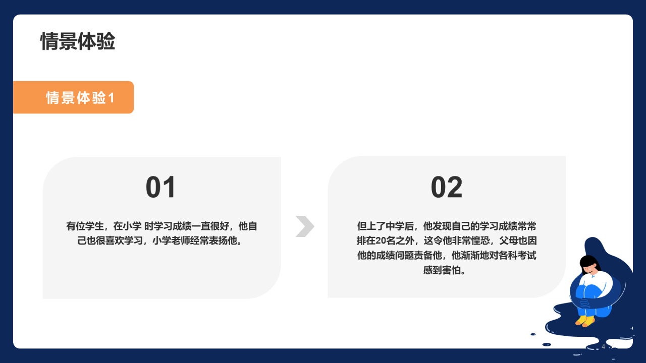 蓝色心理健康直面挫折PPT