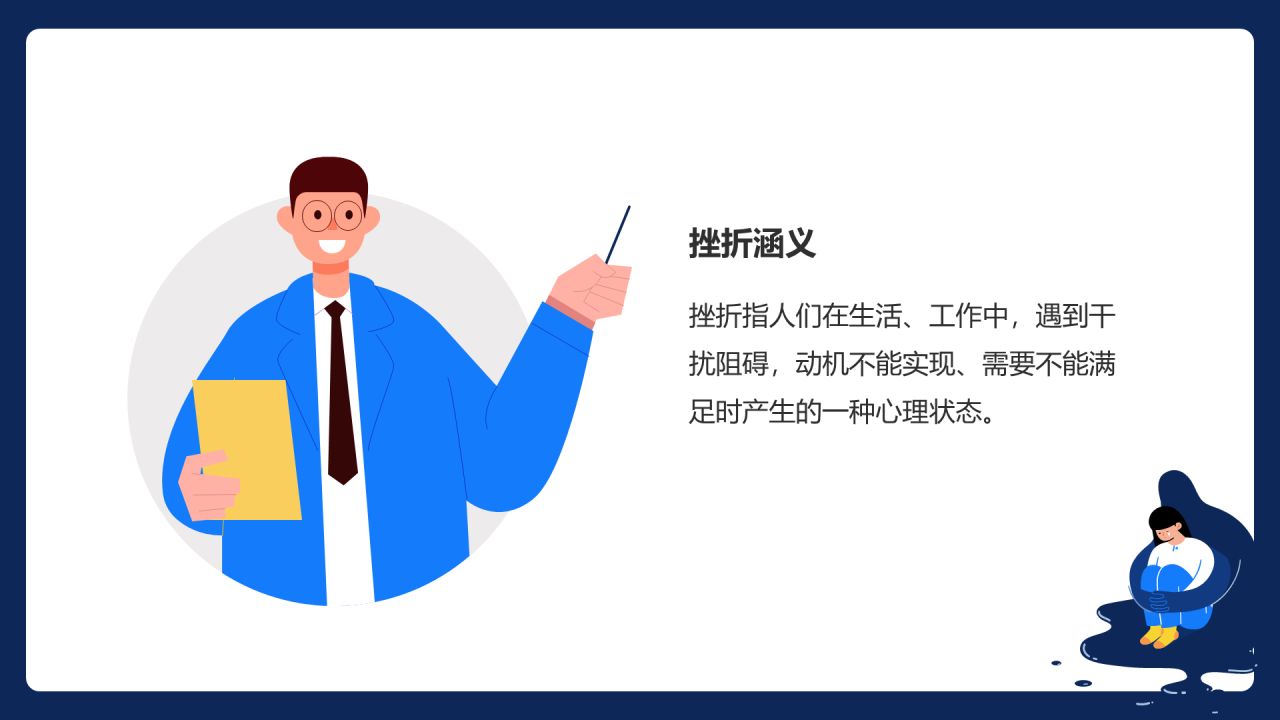 蓝色心理健康直面挫折PPT