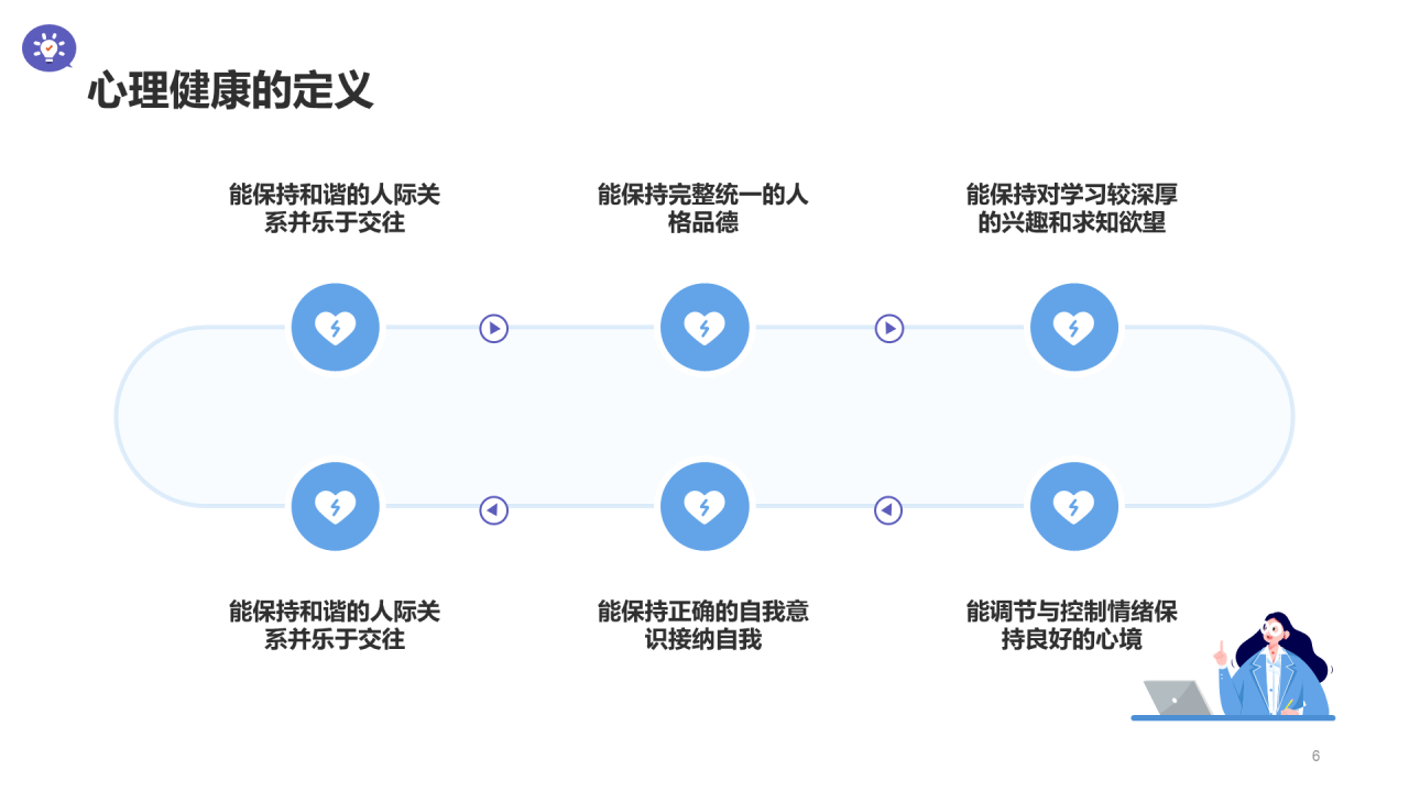 白色插画卡通中小学心理辅导PPT模板