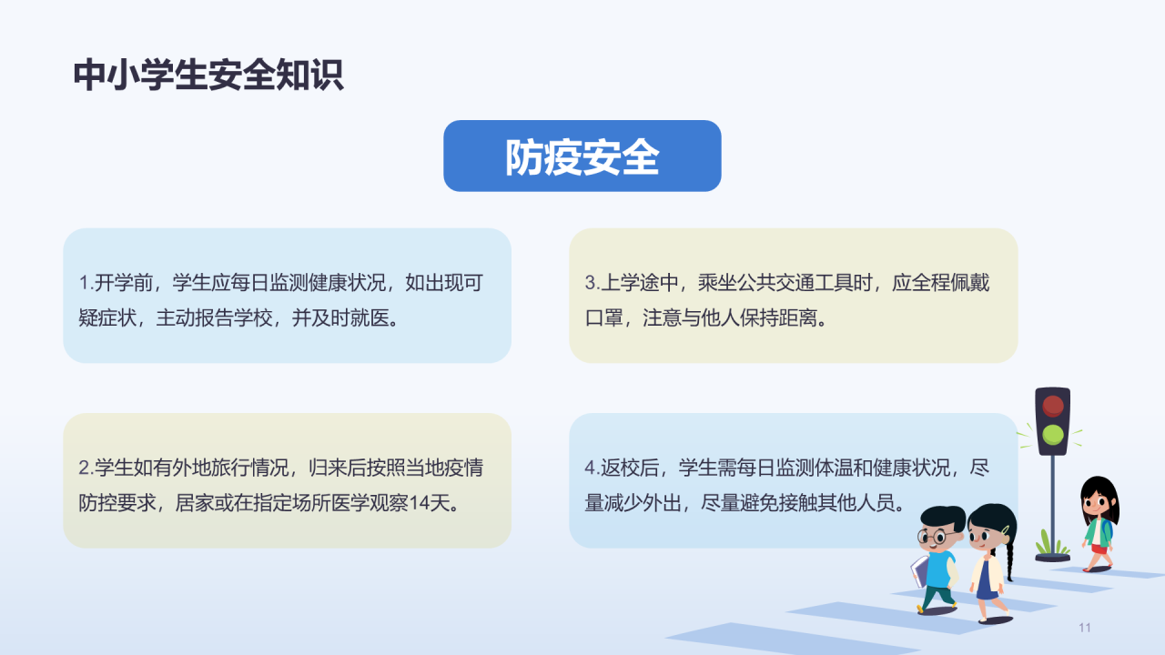 蓝色交通安全教育PPT
