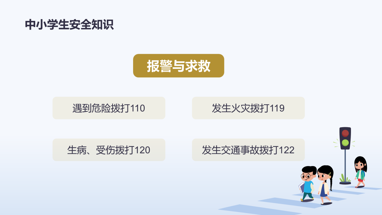 蓝色交通安全教育PPT