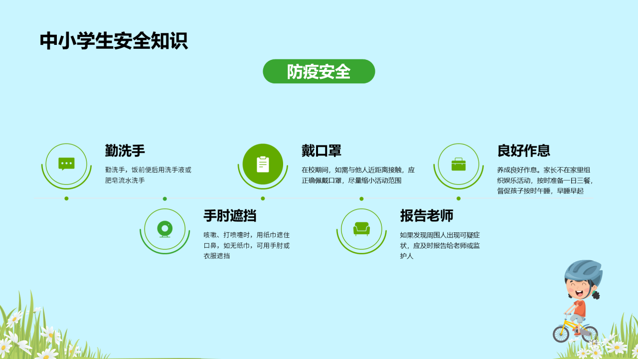蓝色全国中小学安全教育PPT