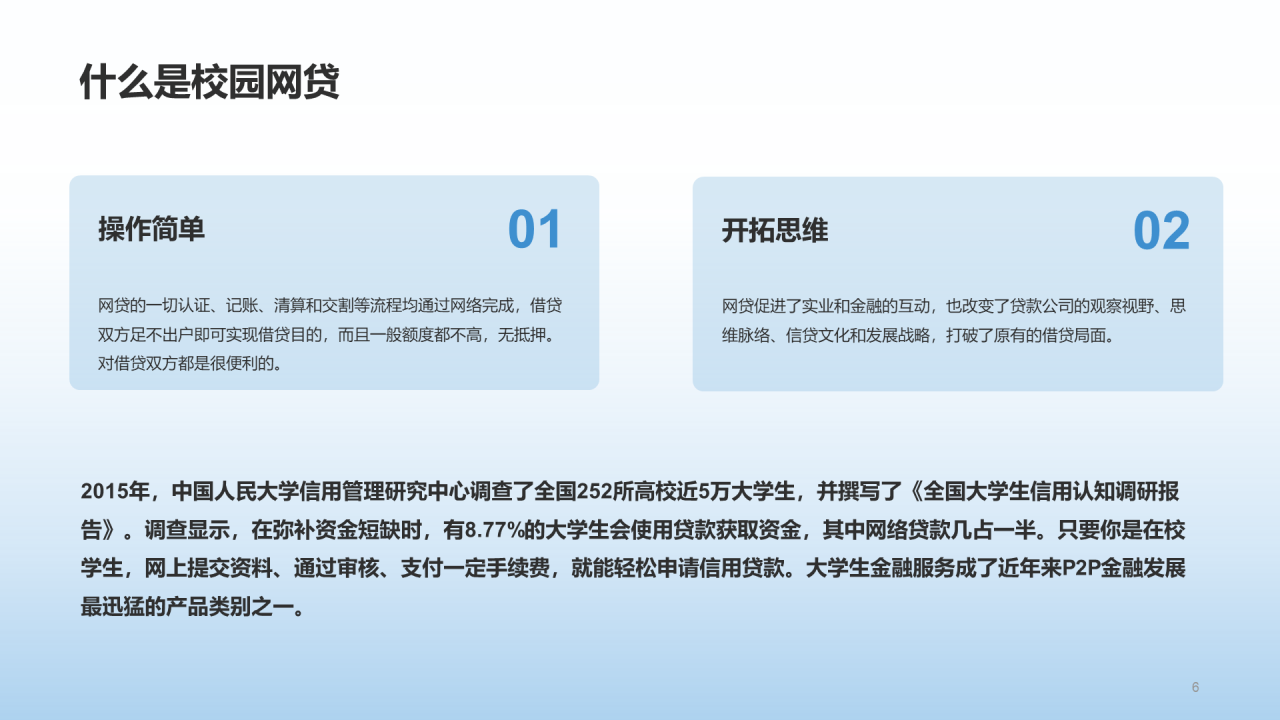 蓝色插画校园网贷陷阱安全教育PPT