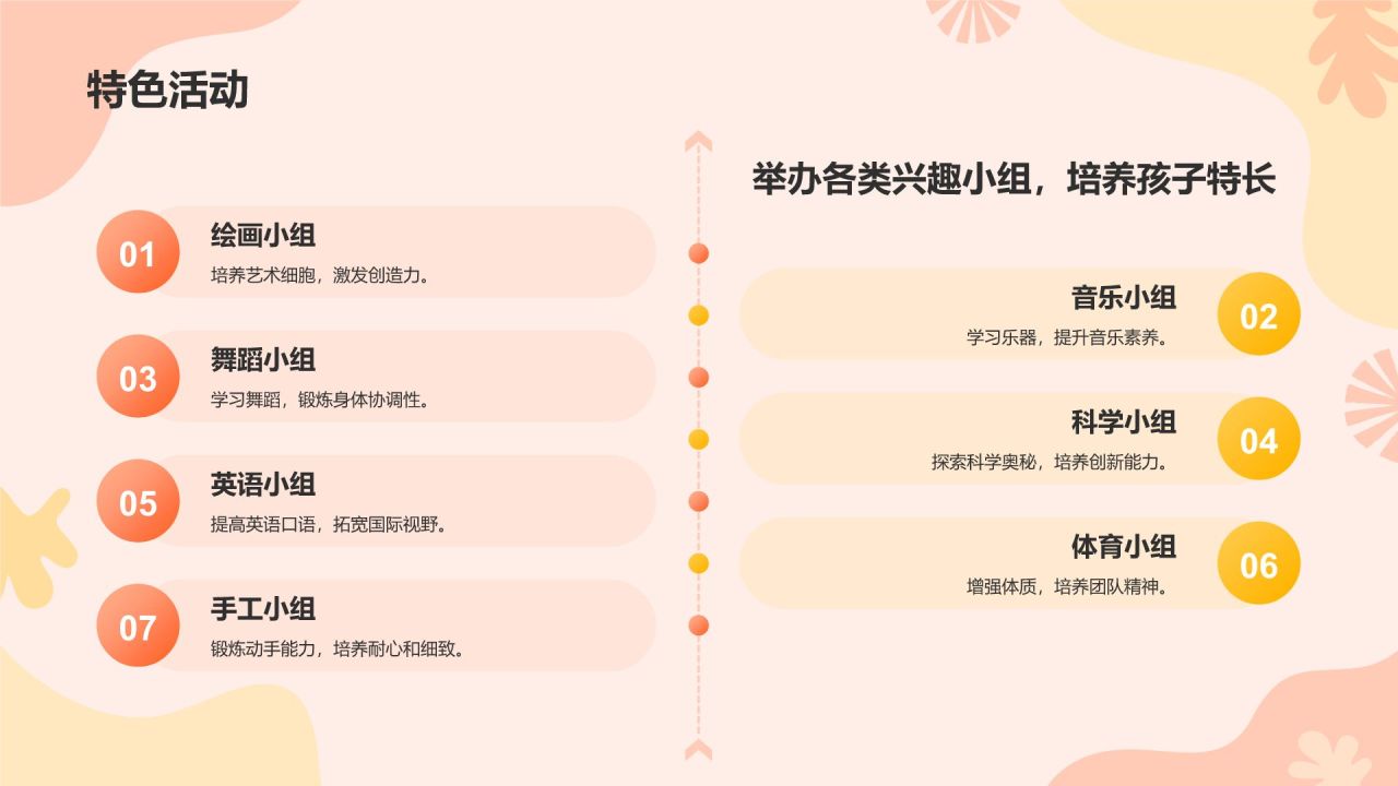橙色孟菲斯暑假班招生PPT模板