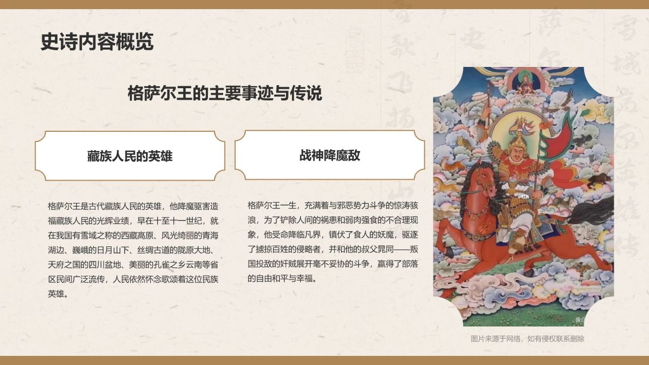 橙色复古风格萨尔文学——非遗文化科普PPT模板