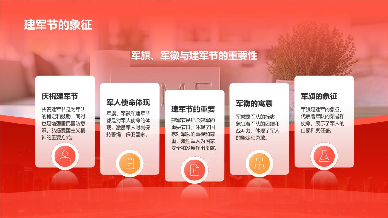 红色党政风建军节知识科普PPT模板