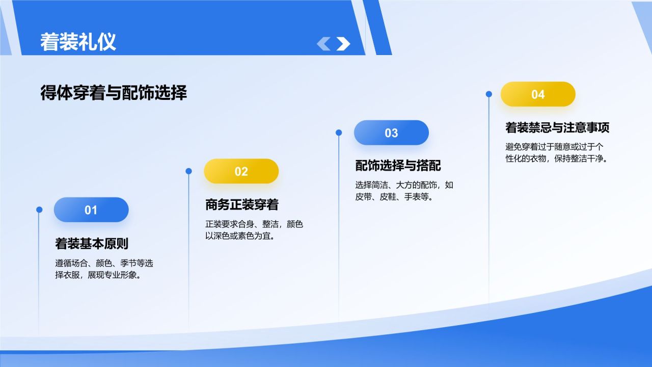 蓝色商务风商务礼仪培训PPT模板