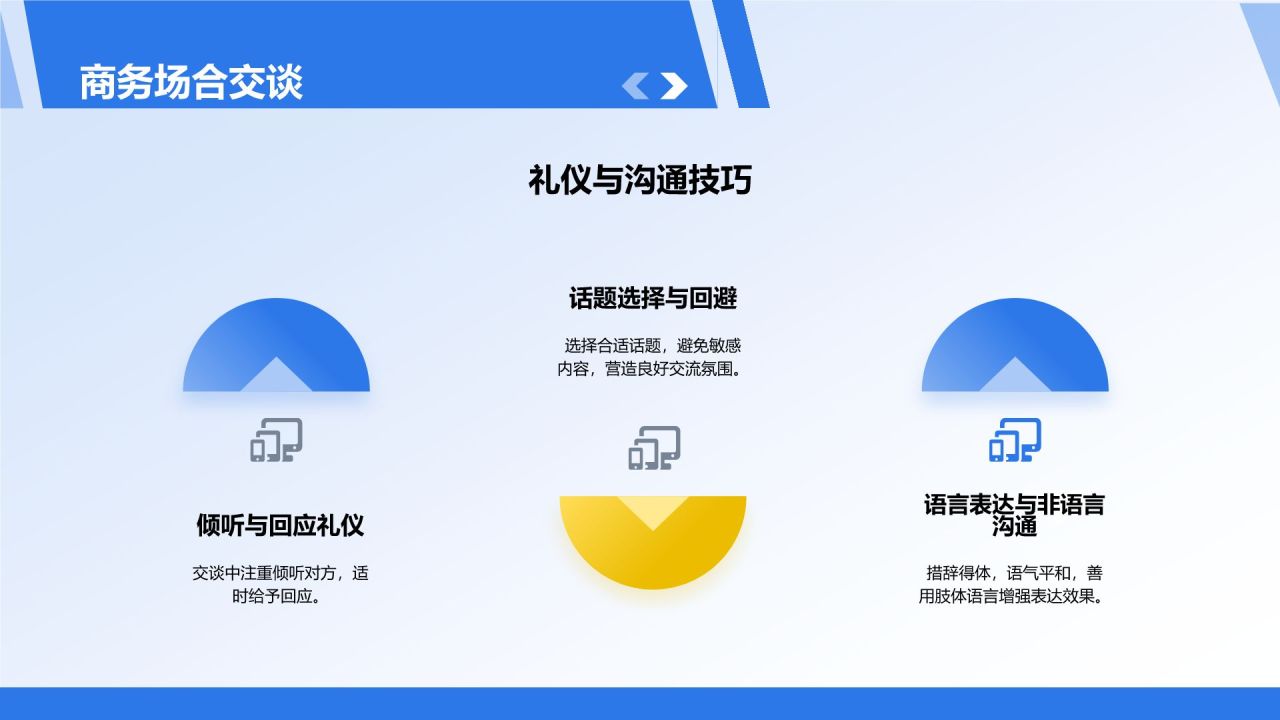 蓝色商务风商务礼仪培训PPT模板