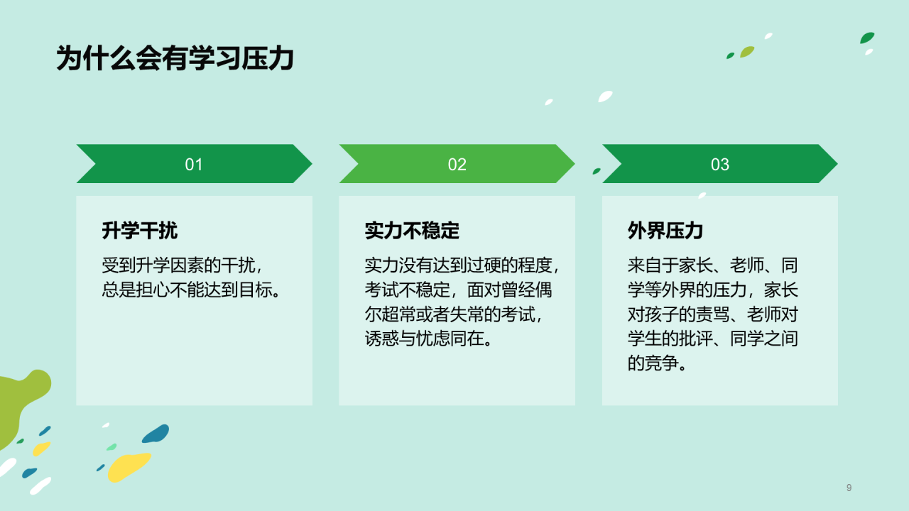 绿色放松身心轻松学习PPT