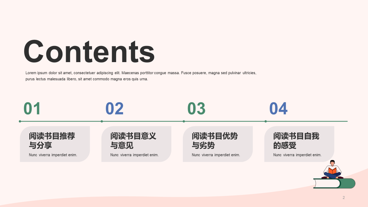 粉色读书分享会PPT