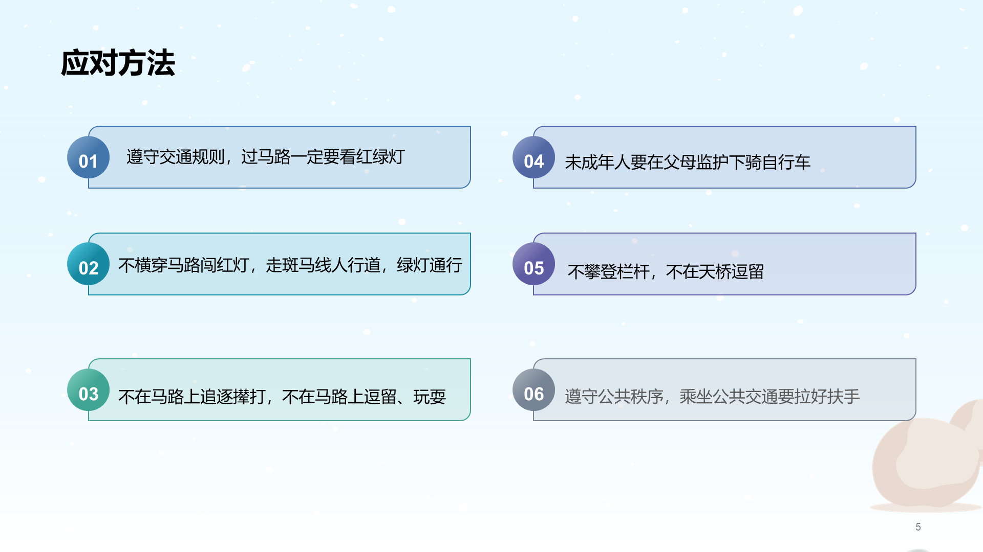 蓝色冬季出行安全PPT