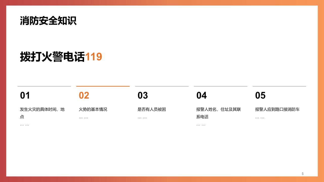 小学生消防安全主题PPT