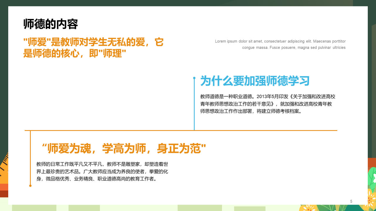 中小学师德师风教育PPT模板