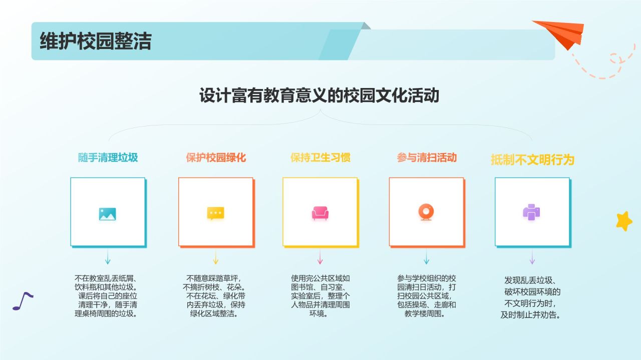 蓝色扁平风学习文明礼仪，讲文明，树新风PPT模板