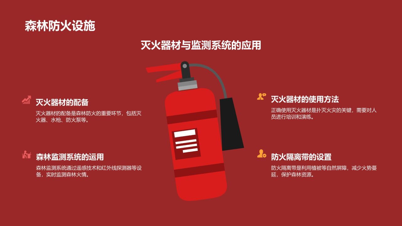 红色插画风森林防火人人有责PPT模板