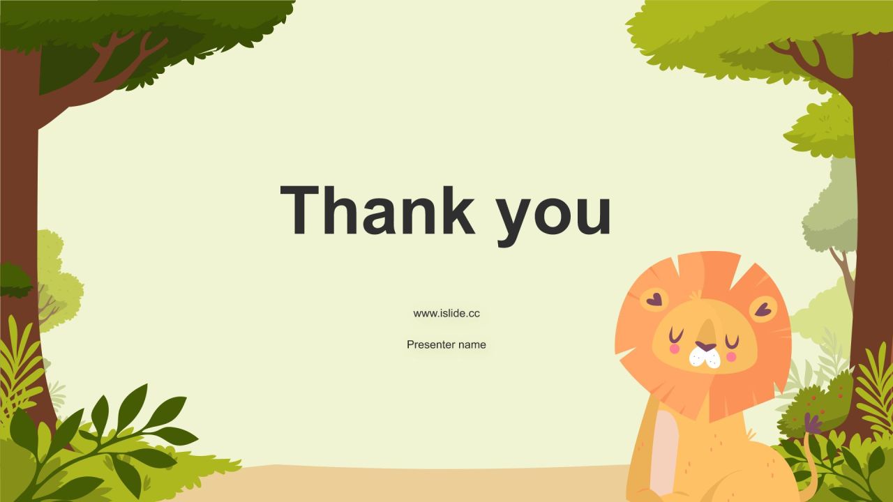 绿色插画风幼儿园教学通用PPT模板