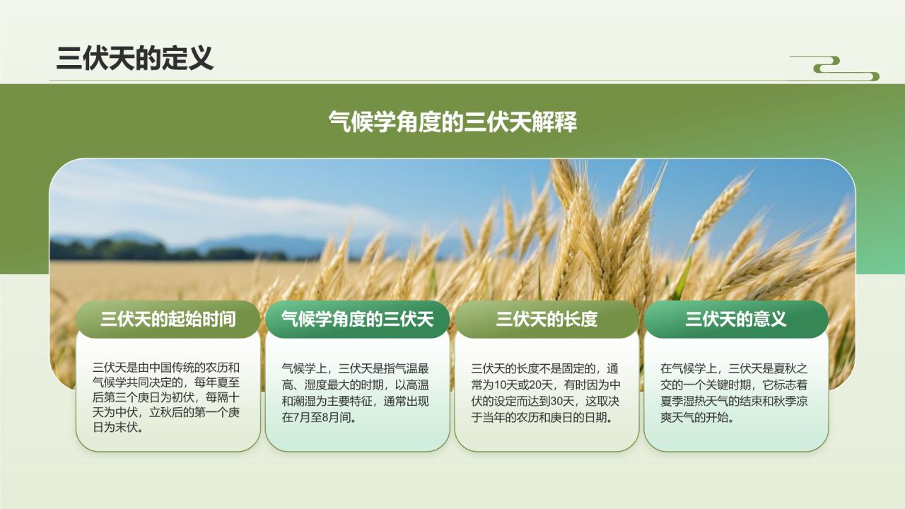 黑色复古风三伏天PPT模板