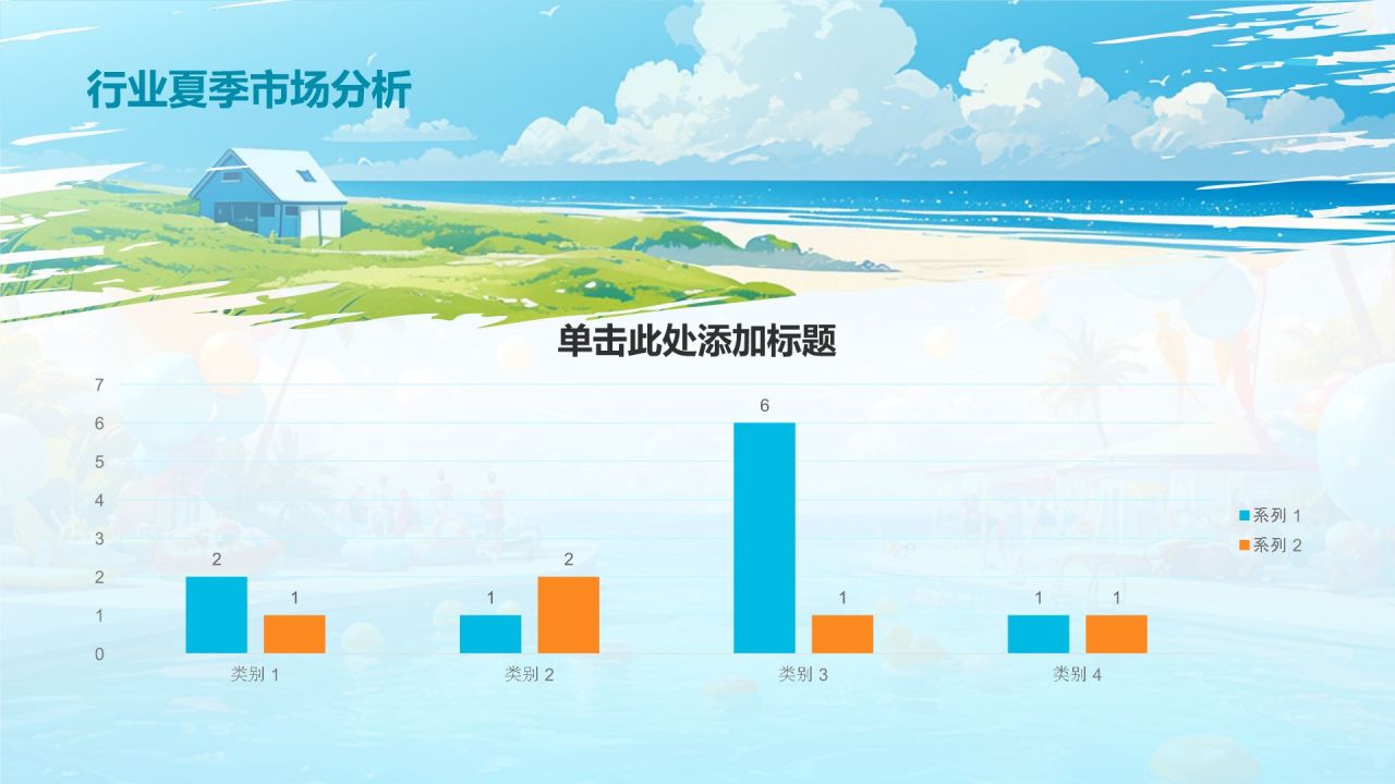 蓝色简约风你好，夏天PPT模板