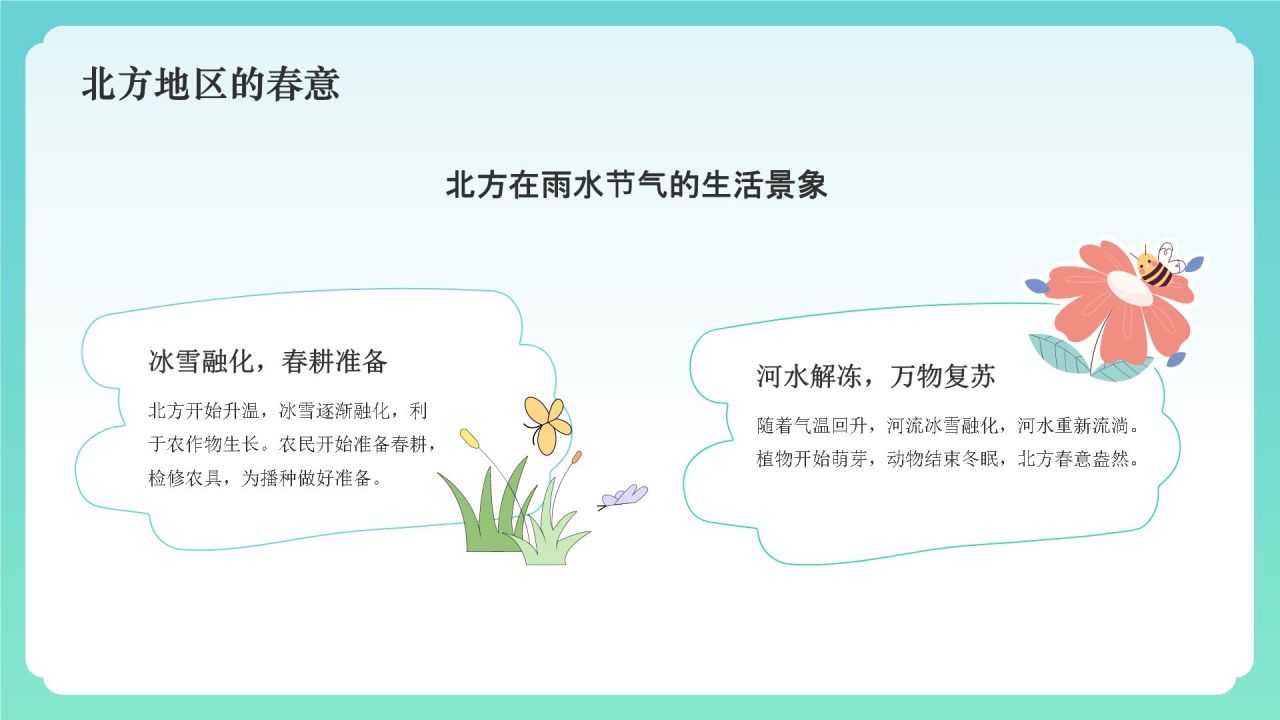 蓝色国潮风二十四节气——雨水PPT模板