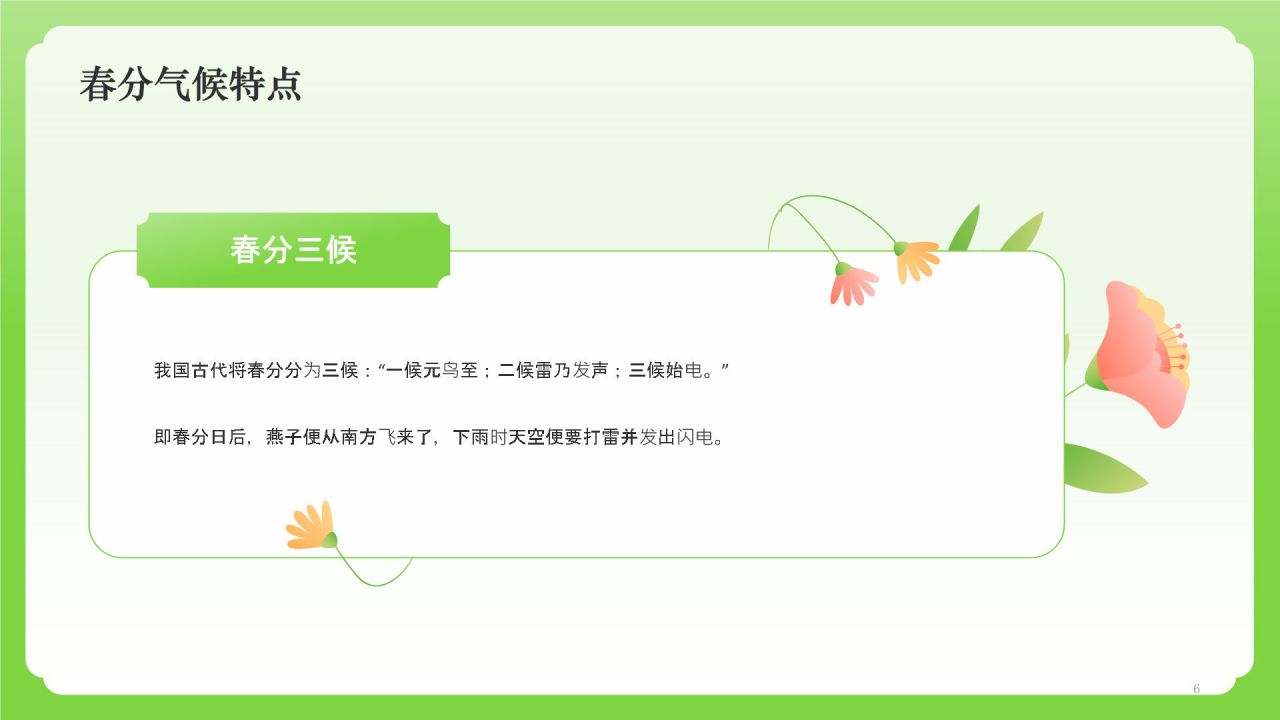 绿色国潮风二十四节气——春分PPT模板