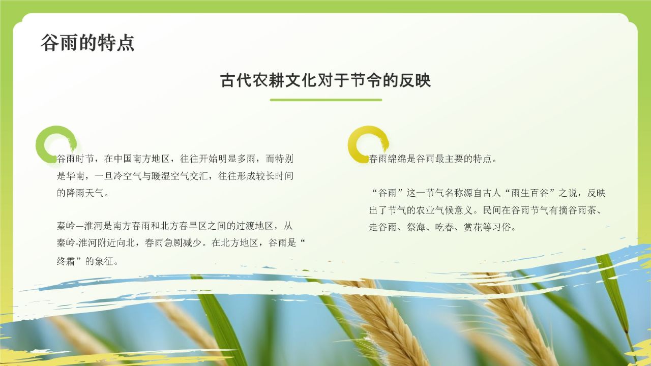 绿色国潮风二十四节气——谷雨PPT模板