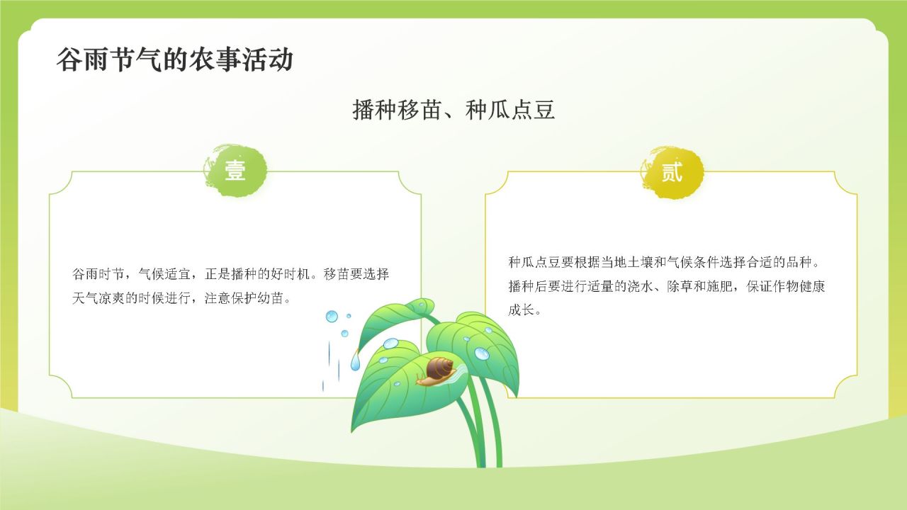 绿色国潮风二十四节气——谷雨PPT模板
