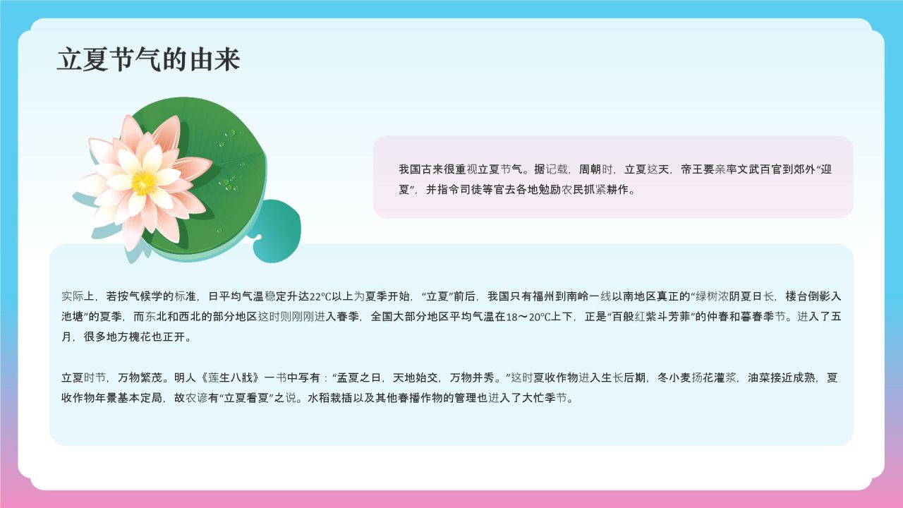 蓝色国潮风二十四节气——立夏PPT模板