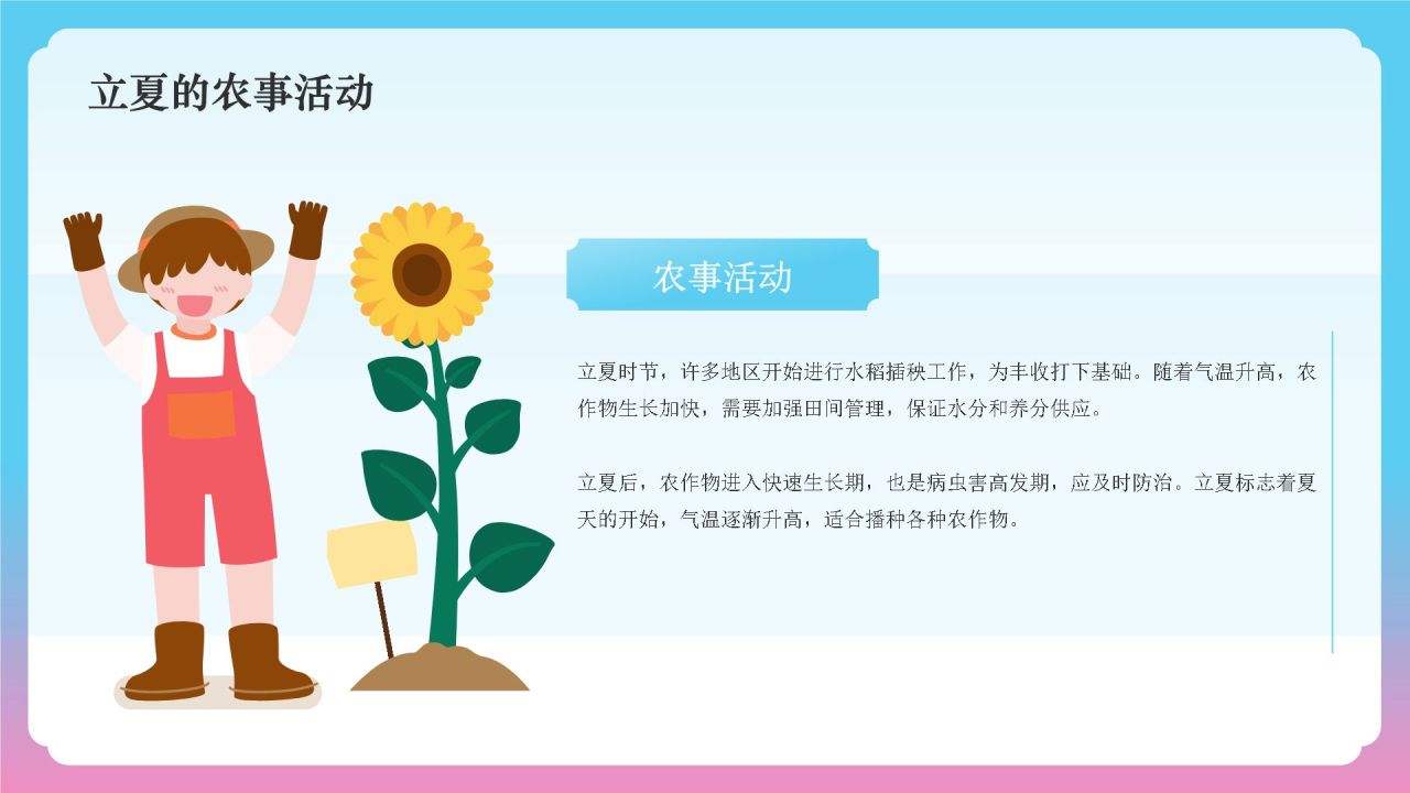 蓝色国潮风二十四节气——立夏PPT模板