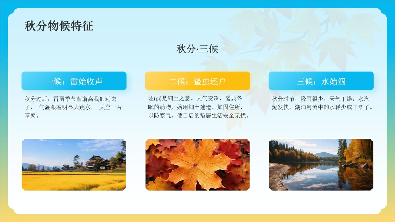 橙色国潮风二十四节气科普介绍——秋分PPT模板