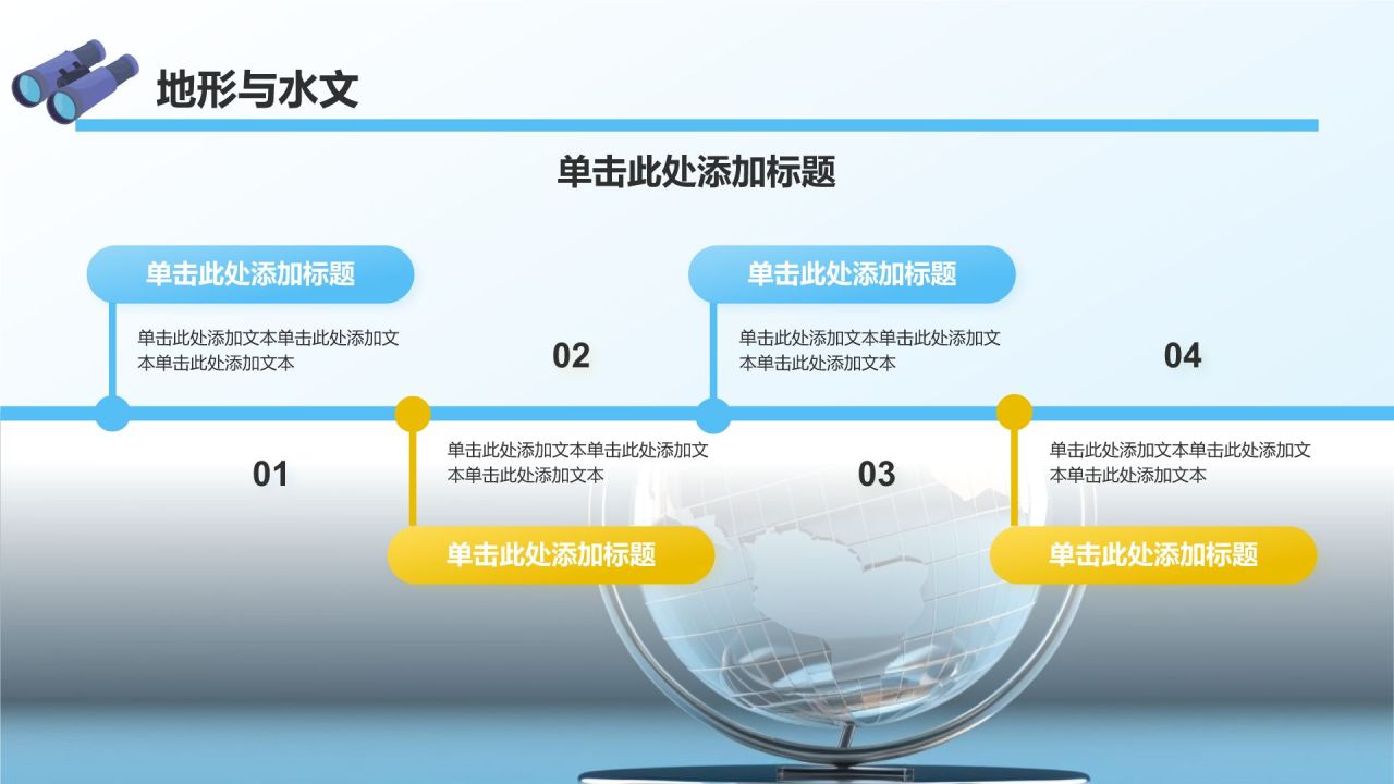 蓝色初中地理课件通用PPTPPT模板